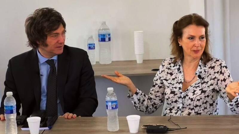 El presidente Milei y la canciller Mondino