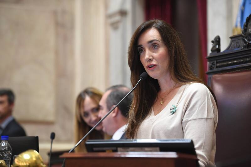 Victoria Villarruel durante la sesión del DNU en el Senado