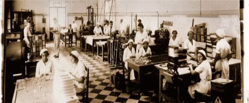 La fábrica de Cauca en pleno funcionamiento en 1933.