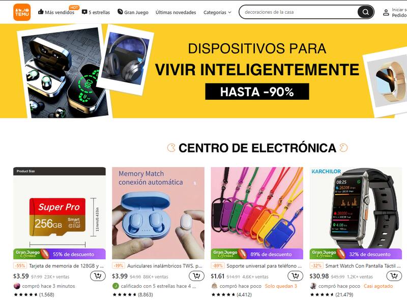 Las ofertas de Temu.