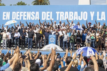 Movilización de la CGT en Plaza de Mayo