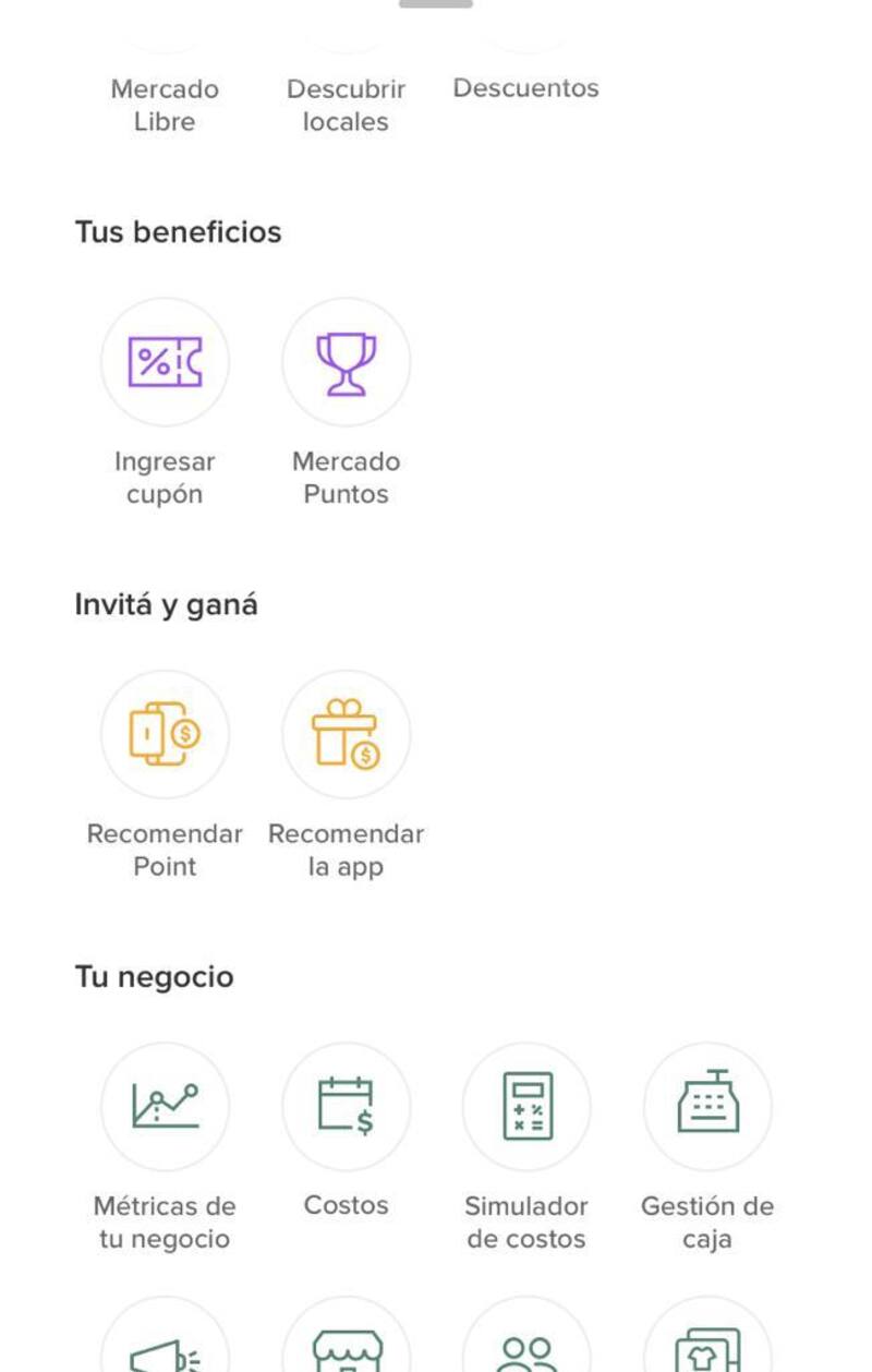Se puede seleccionar "Recomendart point", para enviar enlace de referidos. (Foto: captura Mercado Pago).