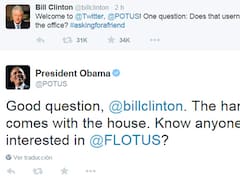 Bill Clinton felicitó a Obama por su nueva cuenta en twitter: de qué hablaron