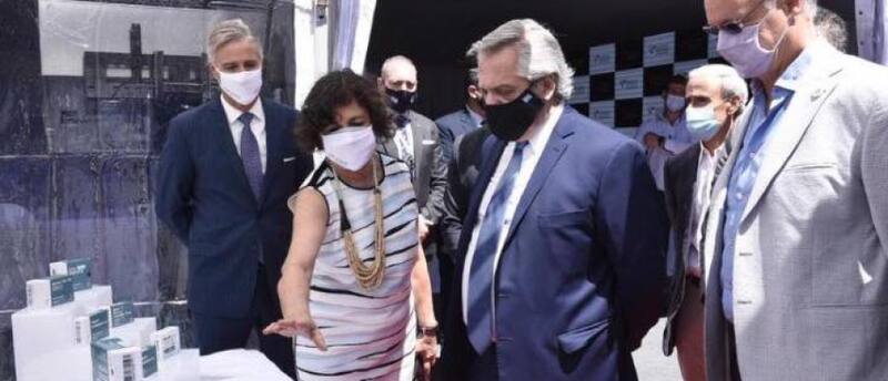 Figueiras, de Richmond; Vizzoti y el presidente visitaron la planta farmacéutica meses atrás.