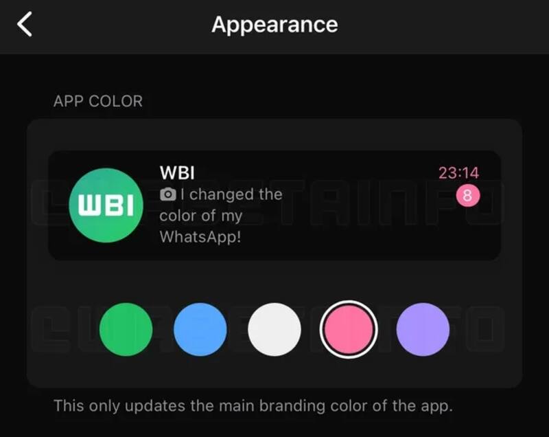 Los nuevos colores que ofrece la versión beta de WhatsApp. Imagen: Wabetainfo.