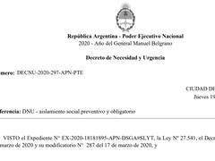 Coronavirus: el decreto que establece la cuarentena nacional hasta el 31 de marzo