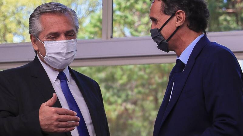 Fernández, este lunes junto al ministro de Obras Públicas, Gabiel Katopodis.