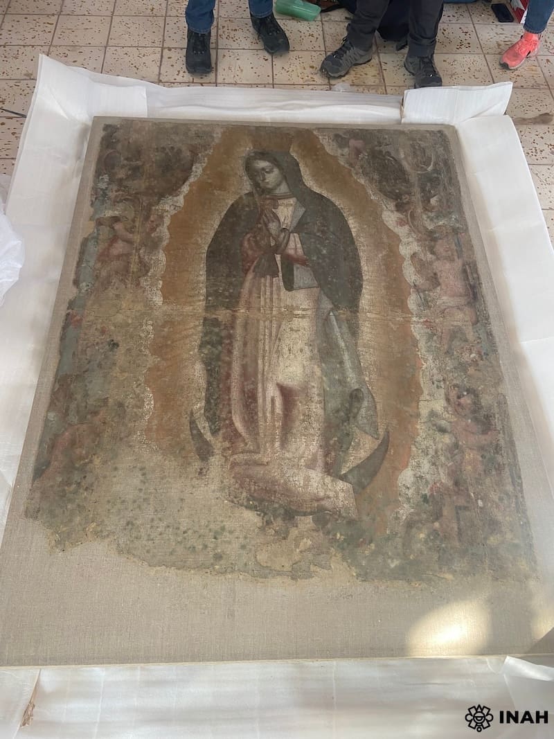 Lienzo de la Virgen de Guadalupe. Fuente: INAH.