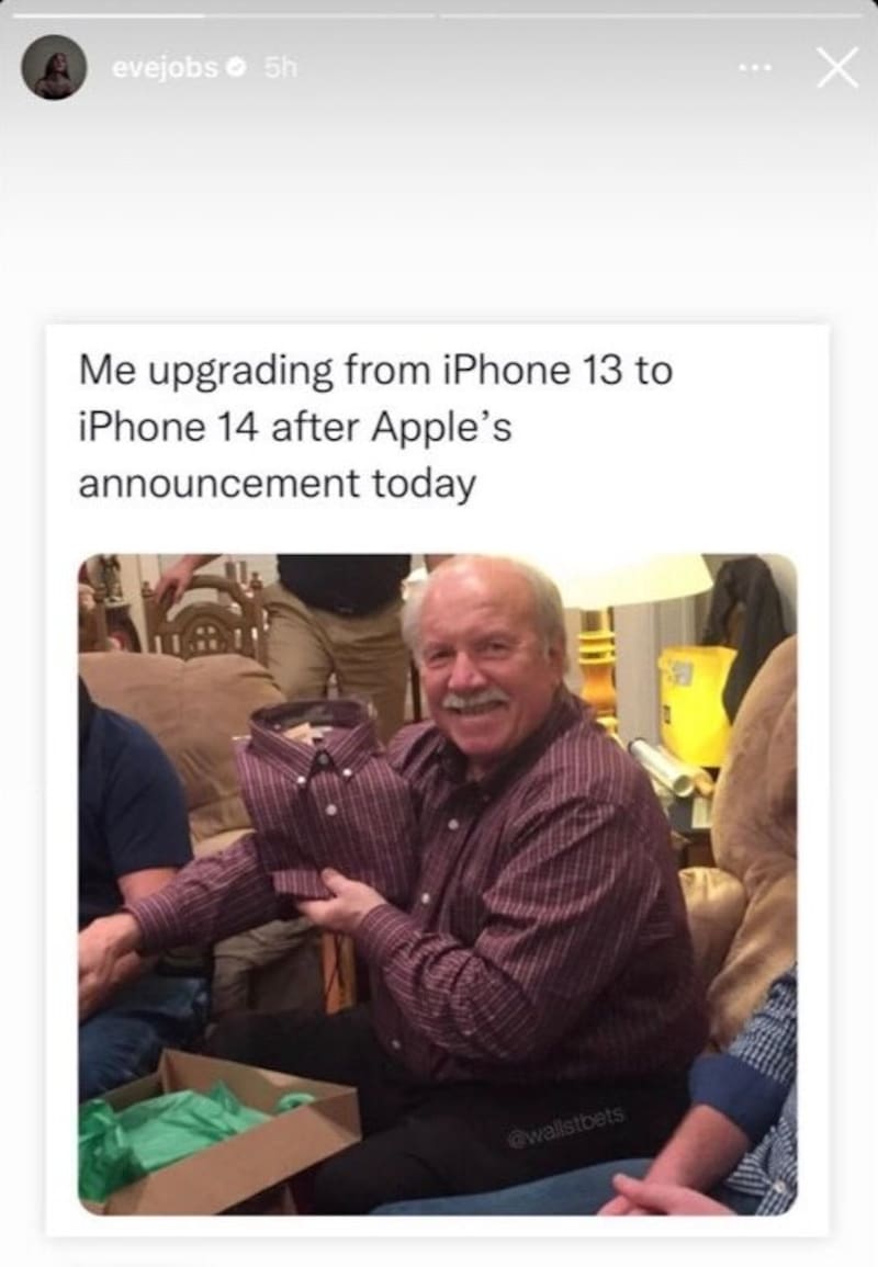 Historia de Instagram de Eve Jobs.