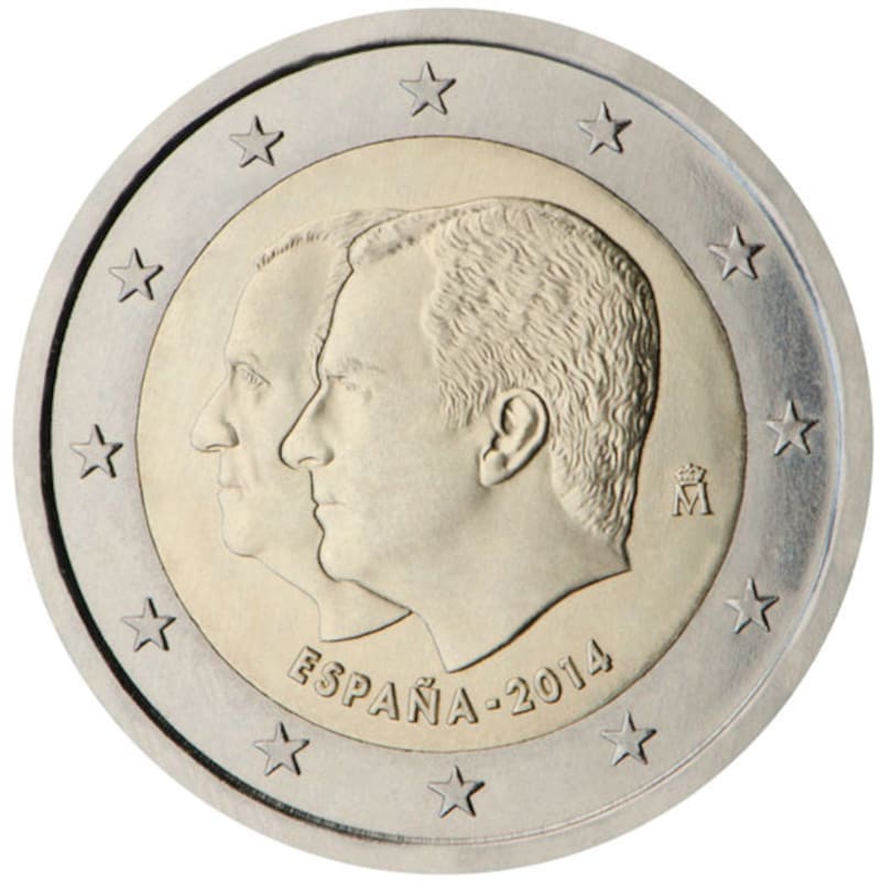 Moneda conmemorativa España 2014: cambio en la jefatura del Estado. Fuente: Banco Central Europeo.