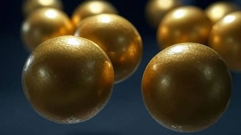 Ilustración de protones de oro. Fuente: Grok AI.