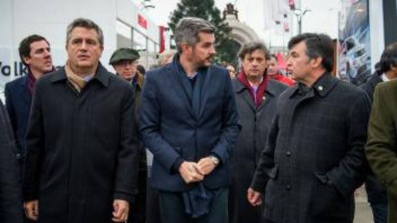 Junto a Peña recorrieron la muestra Etchevehere (Agroindustria) y Pelegrina (SRA)