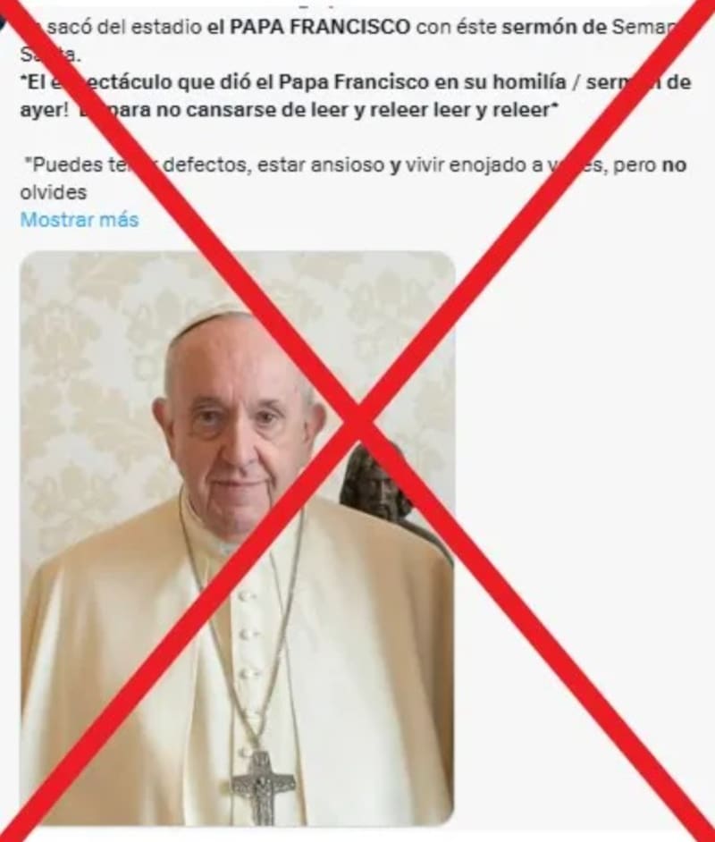 El sermón sobre la felicidad que circula en redes sociales no fue dicho por el Papa Francisco. (Foto: EFE)