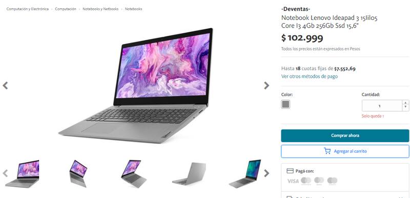 Notebook Lenovo Ideapad 3