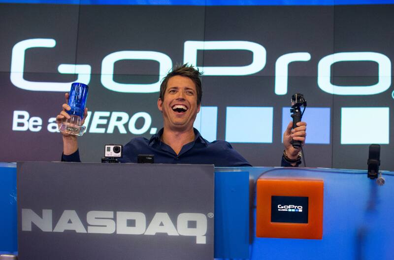Woodman tras tocar la campana de Nasdaq en 2014.