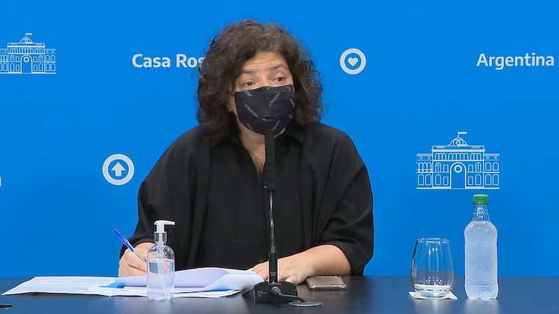 La ministra de Salud, Carla Vizzotti, hizo el anuncio sobre las vacunas bivalentes en la Casa Rosada.