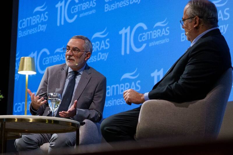 El embajador de Brasil en la Argentina, Julio Bitelli, y el ex secretario de Comercoi de Lula, Welber Barral