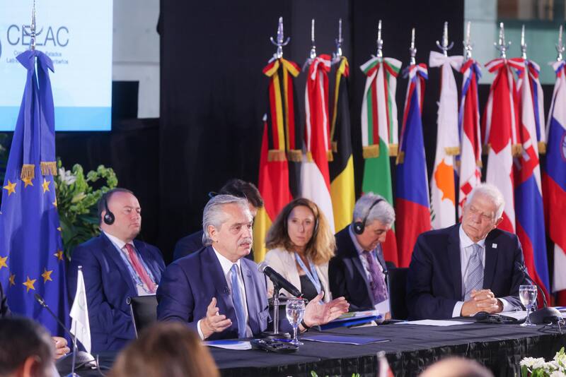 Alberto Fernández en la apertura de la cumbre de ministros de la CELAC y la UE