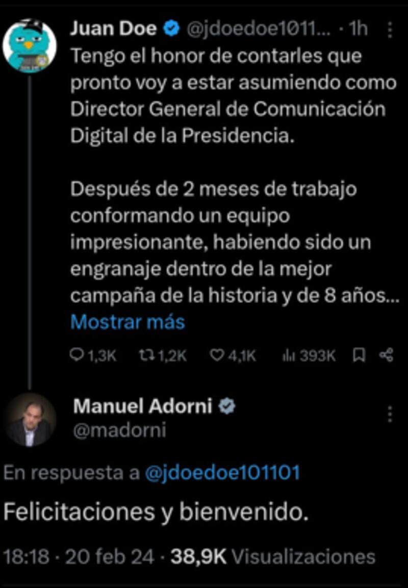 El mensaje que publicó en X tras conocer la noticia