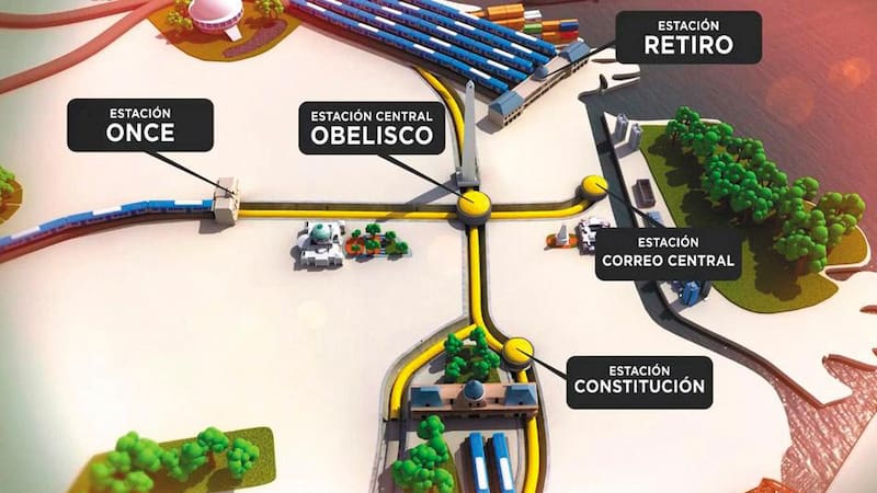 La primera etapa del RER incluye obras para la estación bajo el Obelisco y los túneles