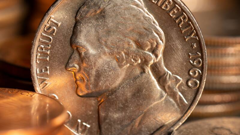 El primer año de emisión del níquel de Jefferson fue 1938, lo que hace que estas piezas sean especialmente valiosas. Foto: Freepik.