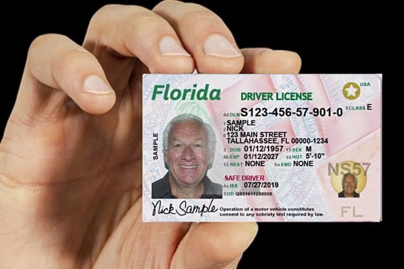 Así luce una licencia de conducir Real ID. Fuente: archivo.