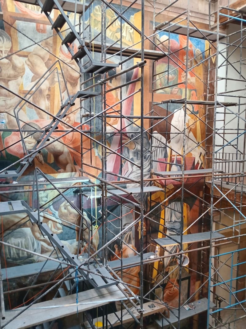 El INAH y la Philip Guston Foundation recuperan el único mural del artista en México. Fuente: INAH.