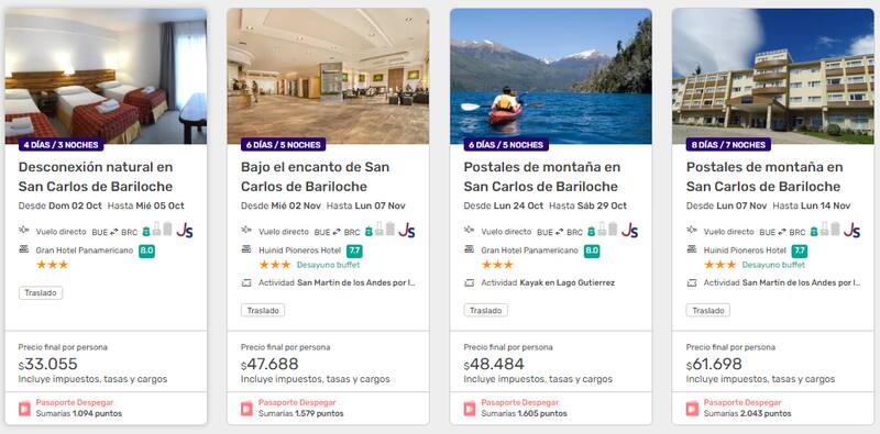 Los paquetes para viajar a Bariloche comienzan en los $ 33. 055.