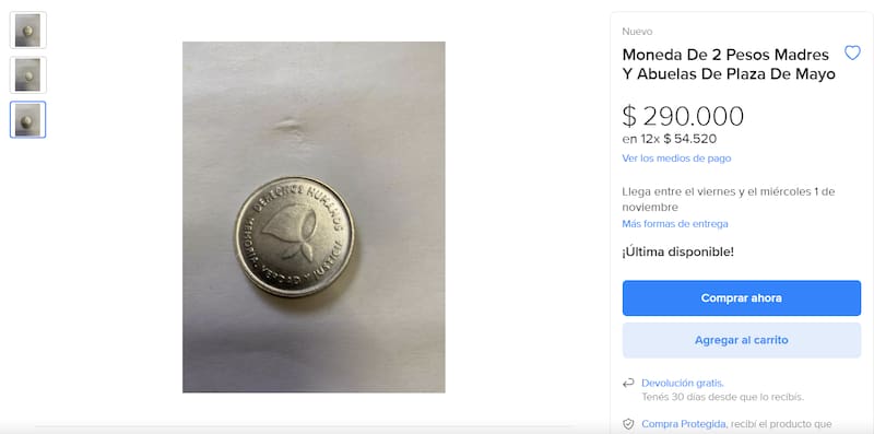 Otras ofertas van desde los $ 300.000 hasta los $ 350.000. (Fuente: Captura Mercado Libre)