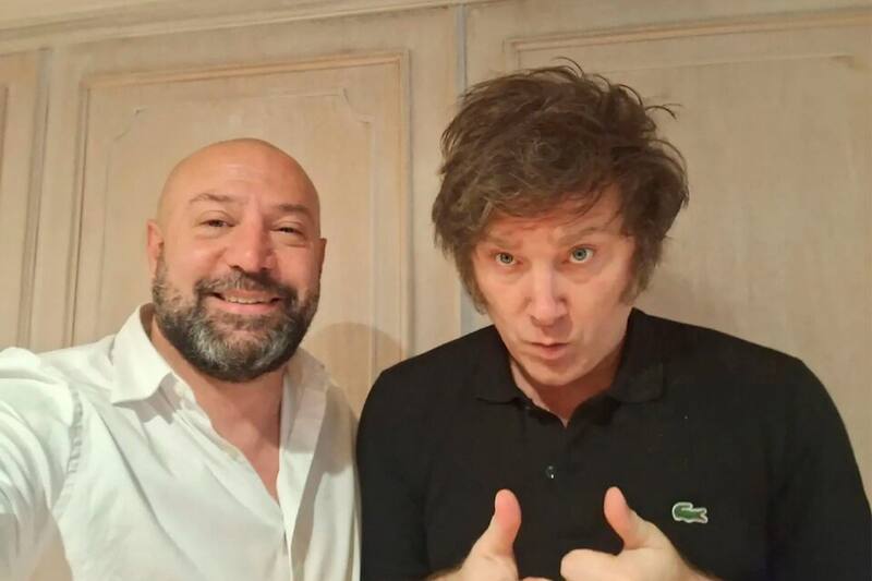 El titular de la ANDIS, Diego Spagnuolo, junto al presidente Javier Milei