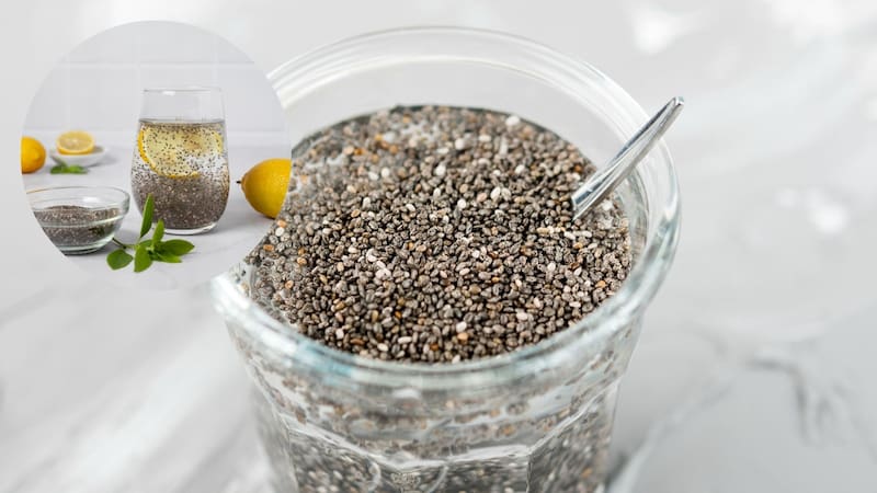 Agua de linaza, chía y limón. Fuente: Archivo.