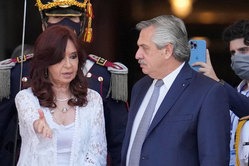 Cristina Kirchner y el presidente Alberto Fernández