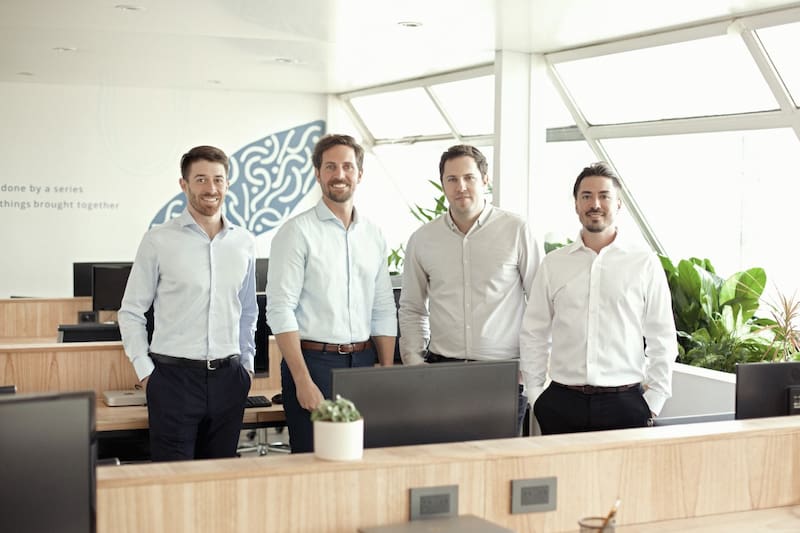 Joaquín Zoilo, co-fundador y CEO, Gustavo Lauria, co-fundador y CMO de Debmedia, Nicolás Demner, co-fundador y COO y Juan Martín Balan, co-fundador y CCO.