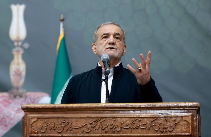 El presidente iraní, Masoud Pezeshkian, dice que Irán no aceptará la condición de detener el enriquecimiento de uranio para las negociaciones nucleares. Foto: EFE.