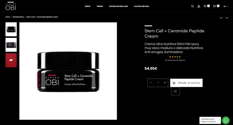 La crema Stem Cell + Ceramide Peptide ayuda a revitalizar y reafirmar la piel. (Foto: elevenobi.com/es)