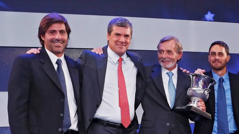 FOTO DE ARCHIVO. Fabio Rossi (segundo desde la derecha, CEO de Zurich Argentina) junto a de Juan Bautista Magnasco, Jorge Magnasco y Horacio Lerendegui, de Magnasco Brokers SRL