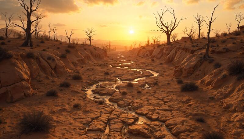 Representaciónd e un lugar en sequía. Fuente: Archivo.