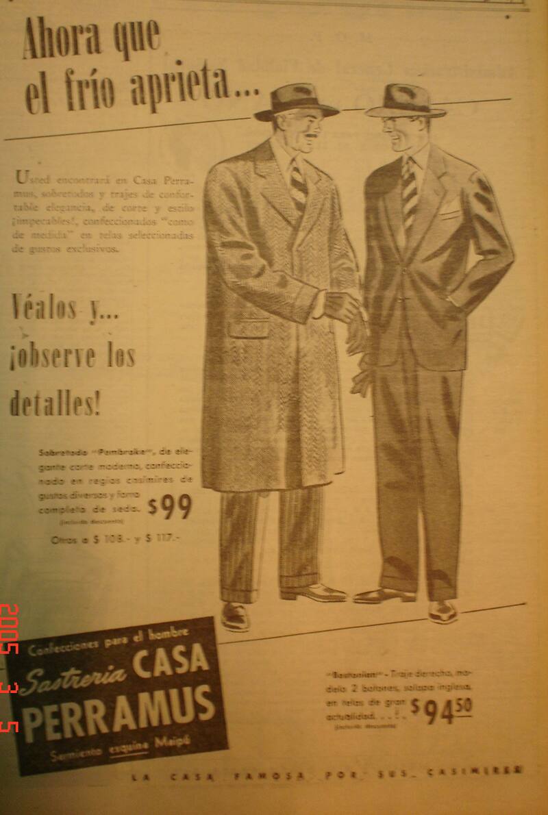 En sus inicios, Perramus vendía impermeables, sacos y gabanes.