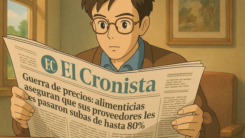 Imagen hecha con ChatGPT de un lector de El Cronista al estilo del Estudio Ghibli.