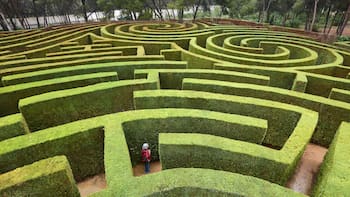 A 1 hora del Centro: el pueblo con un laberinto de hace 300 años y 3 hectáreas de campo para pasar este fin de semana