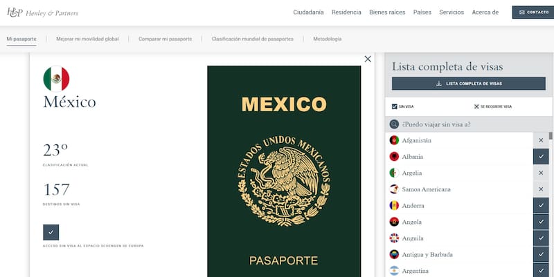 El índice de pasaportes de Henley dio a conocer el nuevo listado de los pasaportes más poderosos del mundo y México no llegó al top 20.