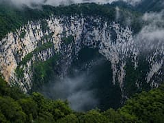 Es tan grande que tragaría ciudades enteras, tan profundo que ocultaría rascacielos: en el fondo de este abismo chino hay un bosque perdido aislado del mundo