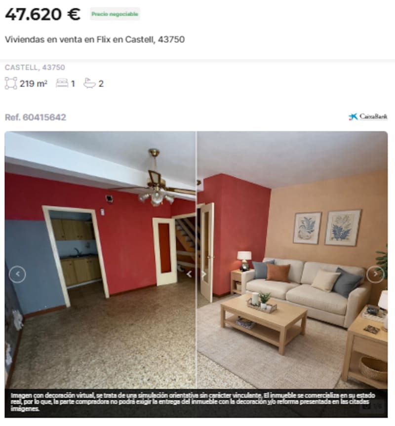 Adiós al alquiler: venden una casa de 219 metros, varias plantas y 4 habitaciones por menos de 50.000 euros.