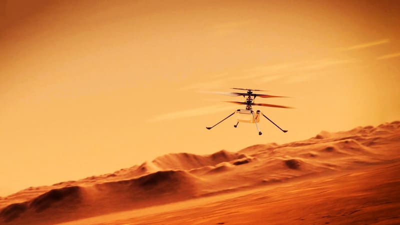 A helicopter for exploring Mars. Elements of this image furnished NASA.