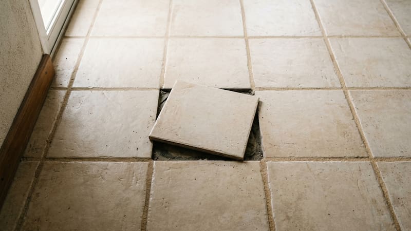 Un albañil comparte cómo arreglar baldosas flojas con una técnica casera sin romper todo el piso.