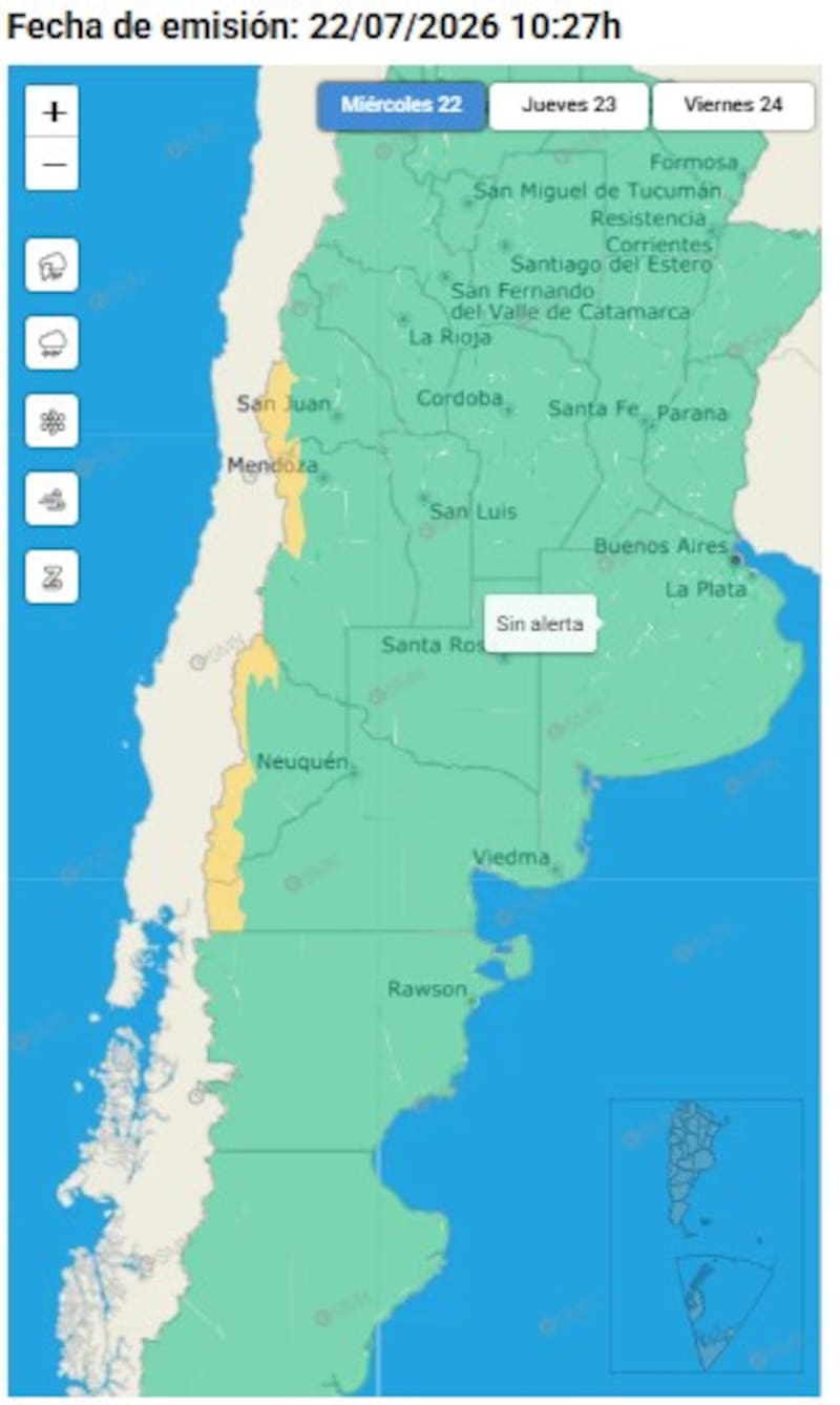 Así son las alertas amarillas, según el SMN.