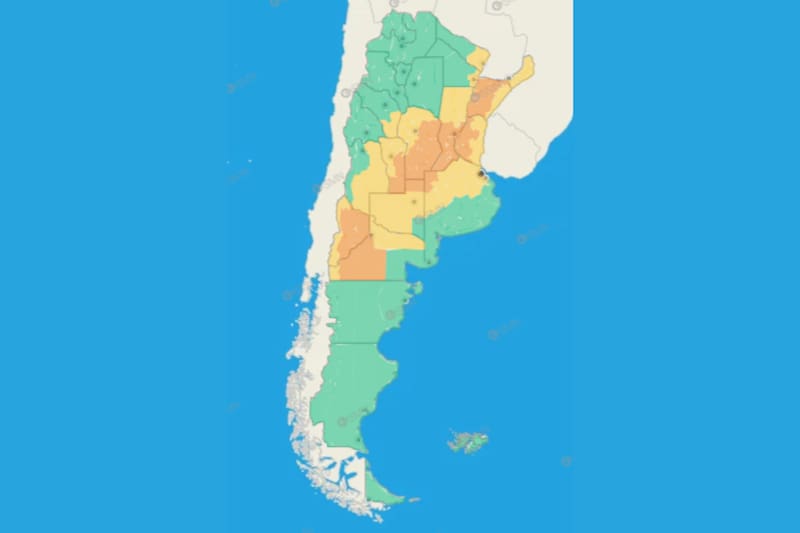 El SMN emitió una alerta naranja por fuertes tormentas que afectarían a 9 provincias.