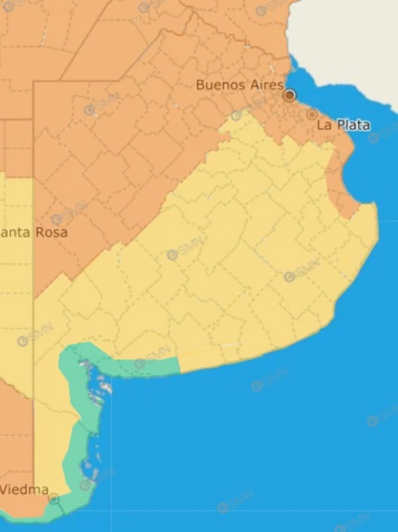 El SMN emitió una alerta naranja.