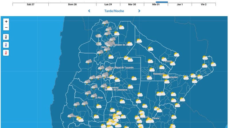 Alerta por un ciclón en Año Nuevo: se parte el cielo y habrá lluvias en estas provincias. Foto: SMN