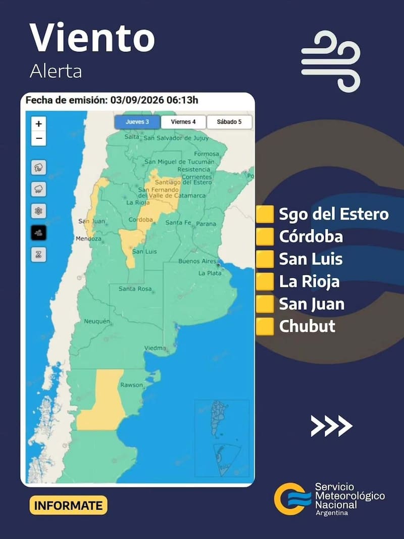 Alertas del SMN.